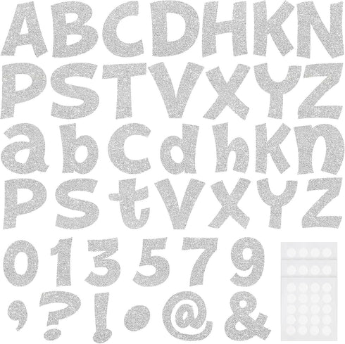 Colarr 216 Pcs Glitter Bulletin Board Letters for Classroom Numbers Alphabet with Adhesive Dots