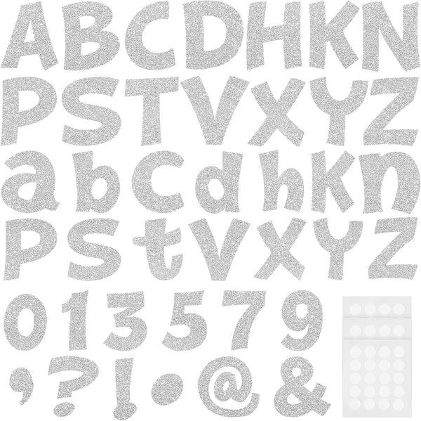 Colarr 216 Pcs Glitter Bulletin Board Letters for Classroom Numbers Alphabet with Adhesive Dots