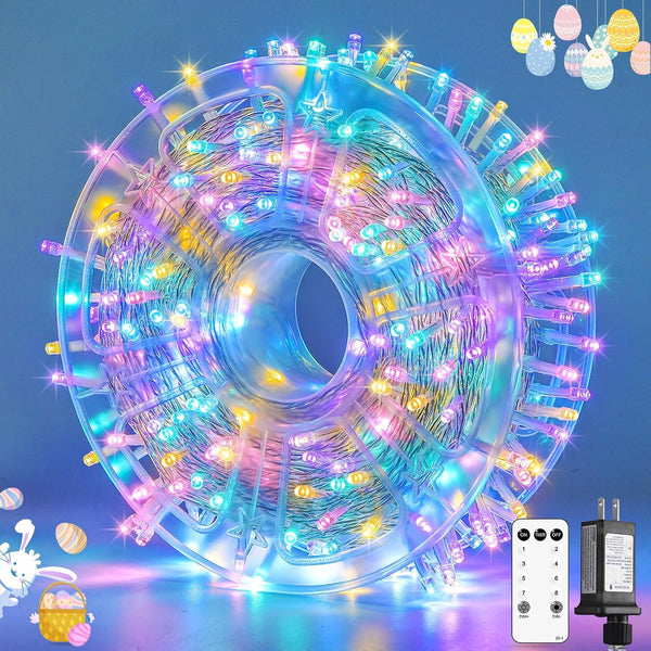 JMEXSUSS 400 LED Easter Lights Indoor Outdoor, 132FT Easter String Lights Plug