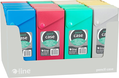 C-Line Slider Pencil Case, Poly, Assorted Colors, Pack of 24 (05600-24)