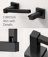 FORIOUS Modern Black Toilet Paper Holder, Wall Mount Square SUS 304 Stainless Steel Bathroom Holder