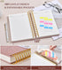 Lined Spiral Notebook Journal, 8.5"×11", 300 Pages Hardcover Leather Journals, A4 Large College Ruled Notebooks, Pink