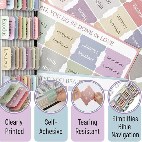 Bible Journaling Kit, Bible Study Supplies, Highlighters and Pens No Bleed, Laminated Bible Tabs, Sticky Notes