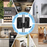 4 Pack Stainless Steel Broom Holder Wall Mount - Heavy Duty Utility Rack for Home, Kitchen, Garage Organization (Black)