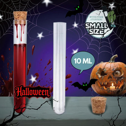 HNYYZL 25Pcs Clear Plastic Test Tubes with Cork Stoppers, 15x100mm 10ml for Jewelry, Seed Beads, Liquid Storage
