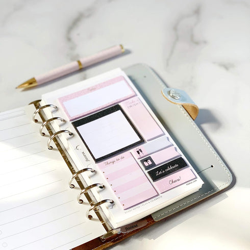 Filofax Sticky Notes, Confetti Design, 132702, Pink, 95mm x 164mm