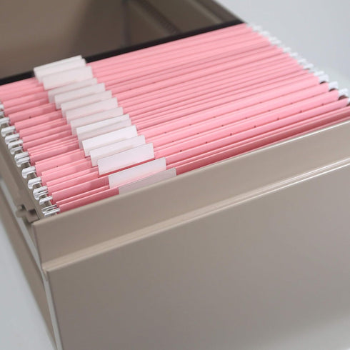 Smead Standard Hanging File Folders, 25 Count, Pink, Letter Size, 1/5-Cut Adjustable Tabs