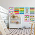 Educational Preschool Poster Pack of 15 for Toddlers and Kids, ABC Alphabet, Shapes Chart, 17x12 Inches Classroom