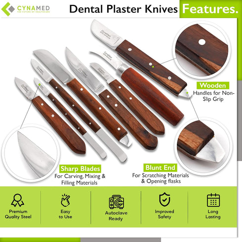 Dental Fahenstock Large and Small Knife, Cynamed Plaster Alignate Spatula and Knife (8)