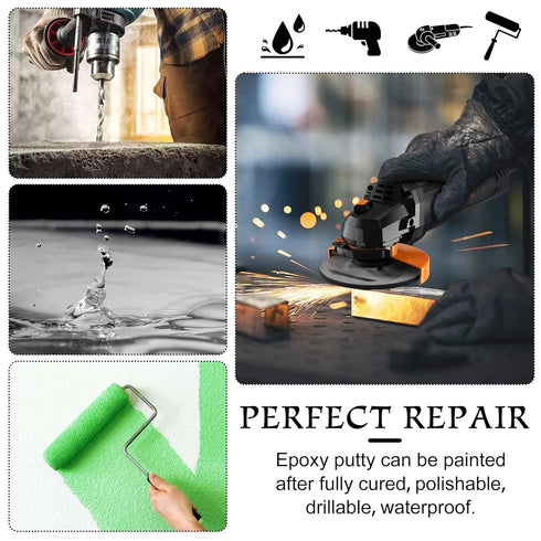 Epoxy Putty - 8oz / 227g, 2 in 1 Pool Putty for Fast Repair, Fix Leaks, Cracks, Sculpting for Metal, Tile, Concrete