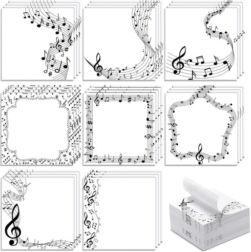 TaoBary 64 Pack Music Themed Sticky Notes, Funny Pads for Music Teacher Appreciation
