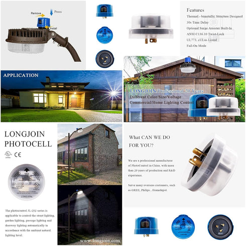 Twist-Lock Thermal Photocontrol with Time Delay for Outdoor Lighting, 120-Volt Dusk to Dawn Light Sensor