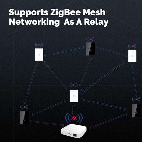 2 MOES Zigbee Smart Switch Gang, Require MOES Zigbee Hub and Neutral Wire, Double Inteligente Light Switch, Work as