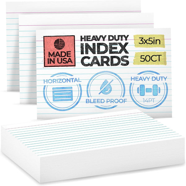 Home Advantage 5x7 Ruled Index Cards - Our 50 Pack of Lined