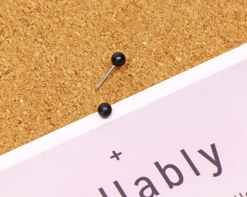 Tupalizy 1/8 Inch Small Round Head Map Tacks Pins, Black, 100PCS for Home Office Use