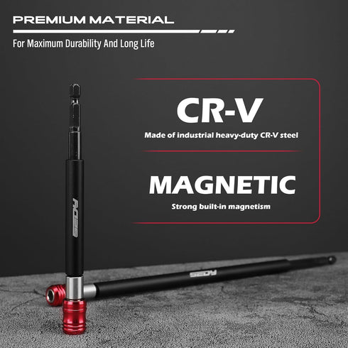 Magnetic Screwdriver Bit Holder Set, 2-Piece 1/4 Inch Hex Shank Quick Release Extension Adapter for Impact Driver