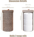3 14" 7'' Handmade Cotton & Jute Toilet Paper Holder Woven Toilet Paper Stand & Storage Basket with Lid, Freestanding