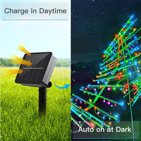 5 8 100LED suddus Colors Solar String Lights, Solar Christmas Lights Outdoor Waterproof with Lighting Modes, Multi