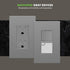 ENERLITES Grey Screwless Decorator Wall Plate, 1-Gang Size, Unbreakable Polycarbonate Thermoplastic, Glossy