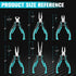 Set, 6PCS Set, DURATECH Mini Pliers Jewelry Pliers CRV Construction, Includes Needle Nose, Diagonal, Long Nose, Bent