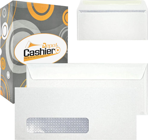 Cashier Depot #9 Business Envelopes with Left Window, 500/Box, 3 7/8 x 8 7/8