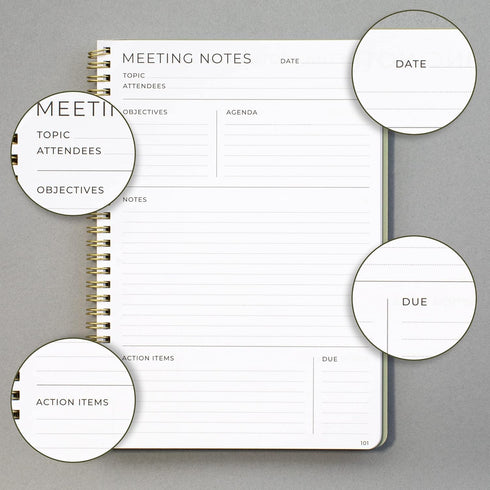 Beautiful Meeting Notebook for Work Organization - Perfect Office Planner Supplies for Women & Men