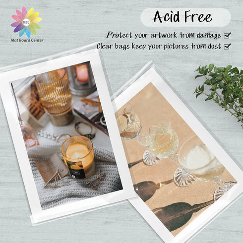Mat Board Center, 7x9 Crystal Clear Sleeves - Resealable Polypropylene Storage Bags for 7x9 Photo Mat, Photos & Prints