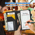 Qindaiwen 5x9" Server Book for Waitress, PU Leather Waiter Books, Restaurant Guest Check Organizer and Zipper High