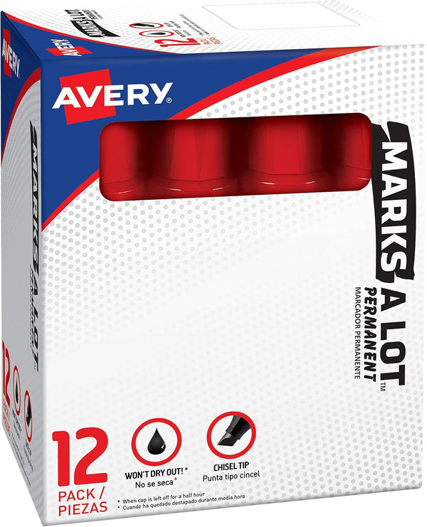 Avery Marks-A-Lot Jumbo Chisel Tip Perm. Markers