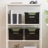 IRIS USA Large Portable Desktop File Box, 4 Pack with Open Lid, Side Handles for Letter Size, Black