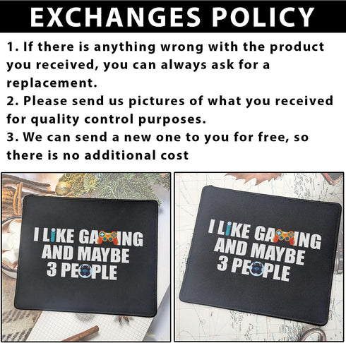 Funny Gaming Mouse Pad, "Men I Like Gaming and Maybe 3 People," 9.5 inch Gift for Teen Boys Video Gamers
