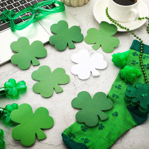 Geyee 36 Pcs St. Patrick's Day Sticky Notes, 1080 Sheets Shamrock Shaped Notepads for School and Office