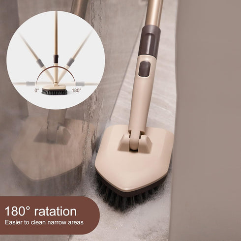 180 1 2 49" Eyliden Shower Scrubber & Tub Scrub Brush with Long Handle - Swivel Head Bathroom Scrubber for Tile