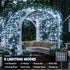 4 Pack 33ft 100 8 YEGUO White Solar Fairy Lights, Each LED Christmas Lights Outdoor Waterproof, Modes Sliver Wire Solar