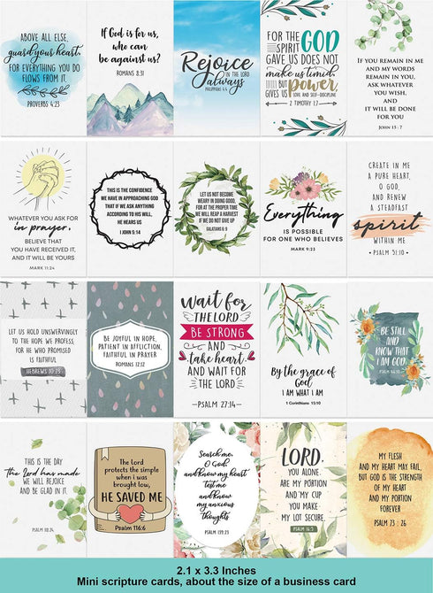 Dessie 60 Mini Prayer Cards with Assorted Bible Verses - Perfect Inspirational Christian Gift for Women’s Bible Studies