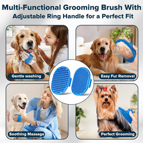 Augwind 6PCS Pet Grooming Kit for Dogs, Cats and Horses | Dog Washing Gloves | Cleanroom Gloves | Dog Bath Brush | Dog