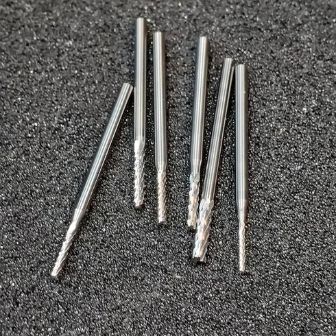 ?????? ???? 6 Pcs Cylinder Shape Aluminum Cutting Burr, 3/32'' Shank Miniature Carving File, Tungsten Carbide