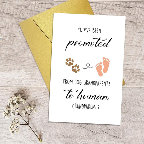 Qiliji Pregnancy Announcement Card for Dog Grandma Grandpa, Funny Grandparent Baby Announcement Card, Pregnancy Revel