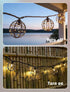 8.5Ft 10L Outdoor Decorative Patio Lights, Beaded Copper Wire Ball Style Lantern Lights, Connectable Weather-Resistant