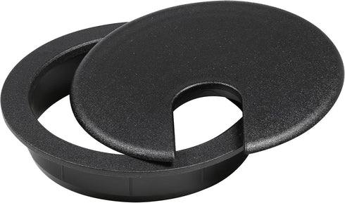 5 Pack Rok Hardware 3" (76mm) Black Round Computer Desk Table Port Wire Cable Organizer Hole Cover Grommet