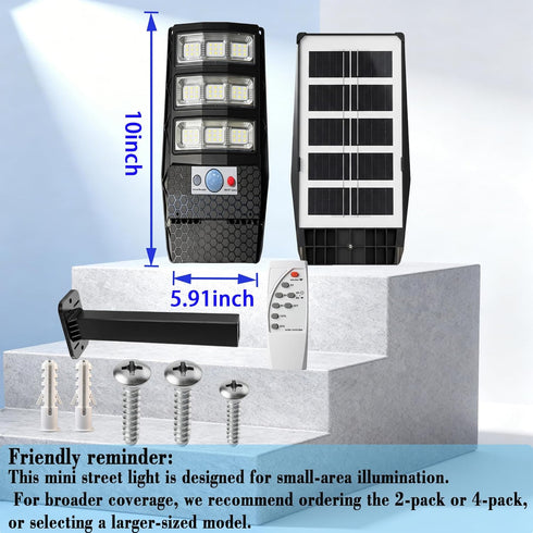 VISLLOGEYA 1 Pack, 81 6500K IP65 (1 Pack) Solar Outdoor Light LED Dusk to Dawn Solar Powered Street Light Waterproof