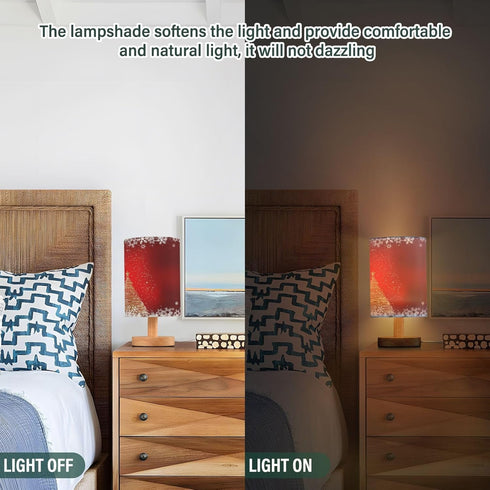 senya Table Lamp Bedside Lamps for Bedroom Nightstand Lamp with USB C Charging Ports and AC Outlet Sparkle Christmas