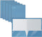 Better Office Products 2 Pocket Glossy Laminated Light Blue Paper Folders, Letter Size, Box of 25