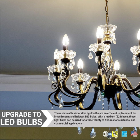 Bulbs B13 Bulb Dimmable 7W (60W E26 4000K 500 Pack 6 Diodesy- LED Candelabra Chandelier Light Equivalent) Medium Base