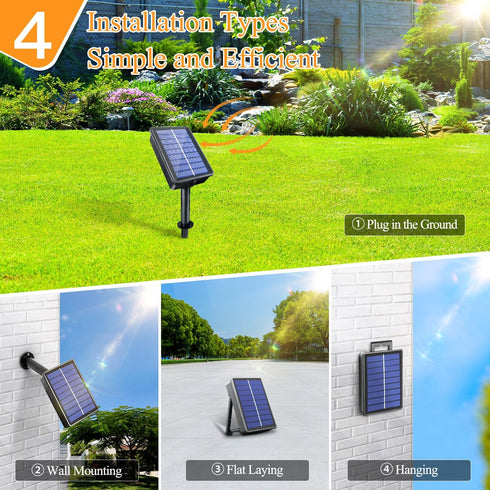 2 Pack 480LED 158FT, IP67 8 Solar String Lights Total Waterproof Solar Lights for Outside with Modes, Upgraded Solar