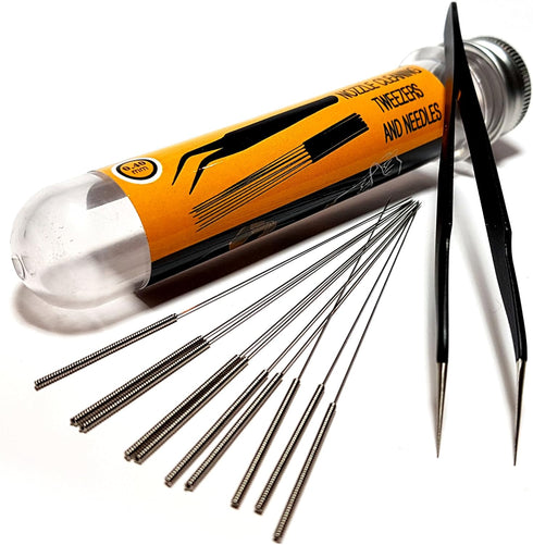 3D Printer Nozzle Cleaning Kit - Stainless Steel Tool Kit with 0.4mm Needles and Tweezers, Set of 11