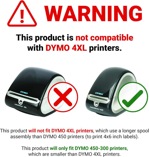 Replacement Spool Made in USA, Exact Fit for DYMO LabelWriter 550 & 450 Series Label Printers, Spare Label Holder