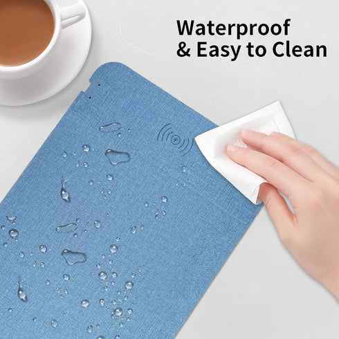 Tongyanat 15W, Fast Wireless Charging Mouse Pad Office Desk Pad with Ultra-Smooth Surface Non-Slip Rubber Base