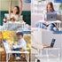 Height Adjustable Laptop Desk for Bed, Foldable Portable Bed Table with USB, Storage Drawer, Cup Holder, White