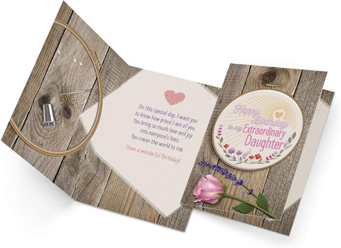 Prime Greetings Happy Birthday Card for Daughter - Eco-Friendly, Made in America, 5in x 7.75in, Protective Mailer